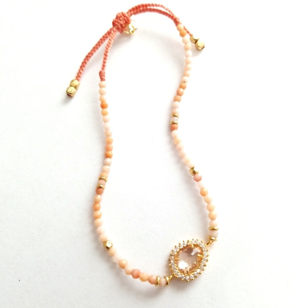 Tai Jewelry Beaded Bracelet in Peach